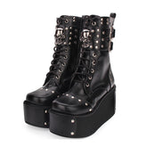 Black Skull Rivet Gothic Lolita Boots